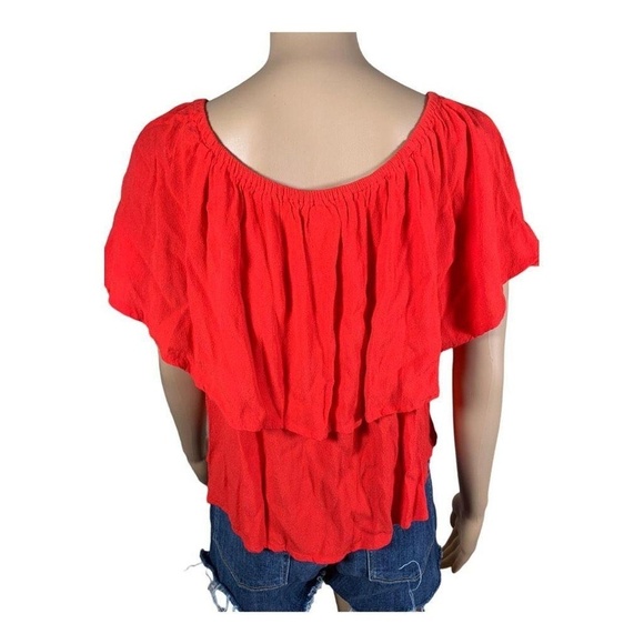 Holding Horses Maya Off Shoulder Blouse Medium Red Anthropologie Boho Chic - Picture 4 of 8